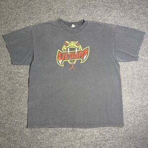 Venom Graphic T-Shirt Mens XL Black MMA Snake Logo Faded Streetwear Tee